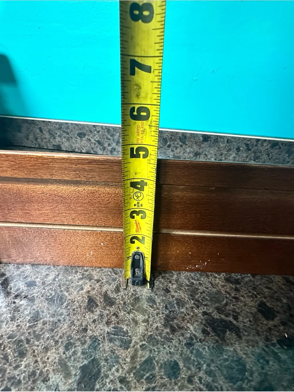 Wooden Decorative Floating Wall Shelf - Brown 18” longest point 5” deep 5” tall